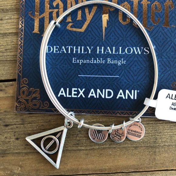 Alex and Ani Retired BNWT Harry Potter Deathly Hallows Bracelet Silver Tone - Picture 3 of 9